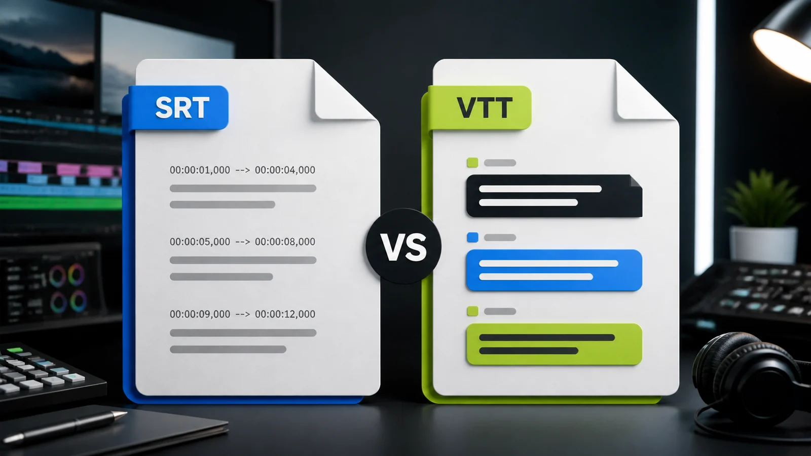 Сравнение файлов субтитров SRT и VTT