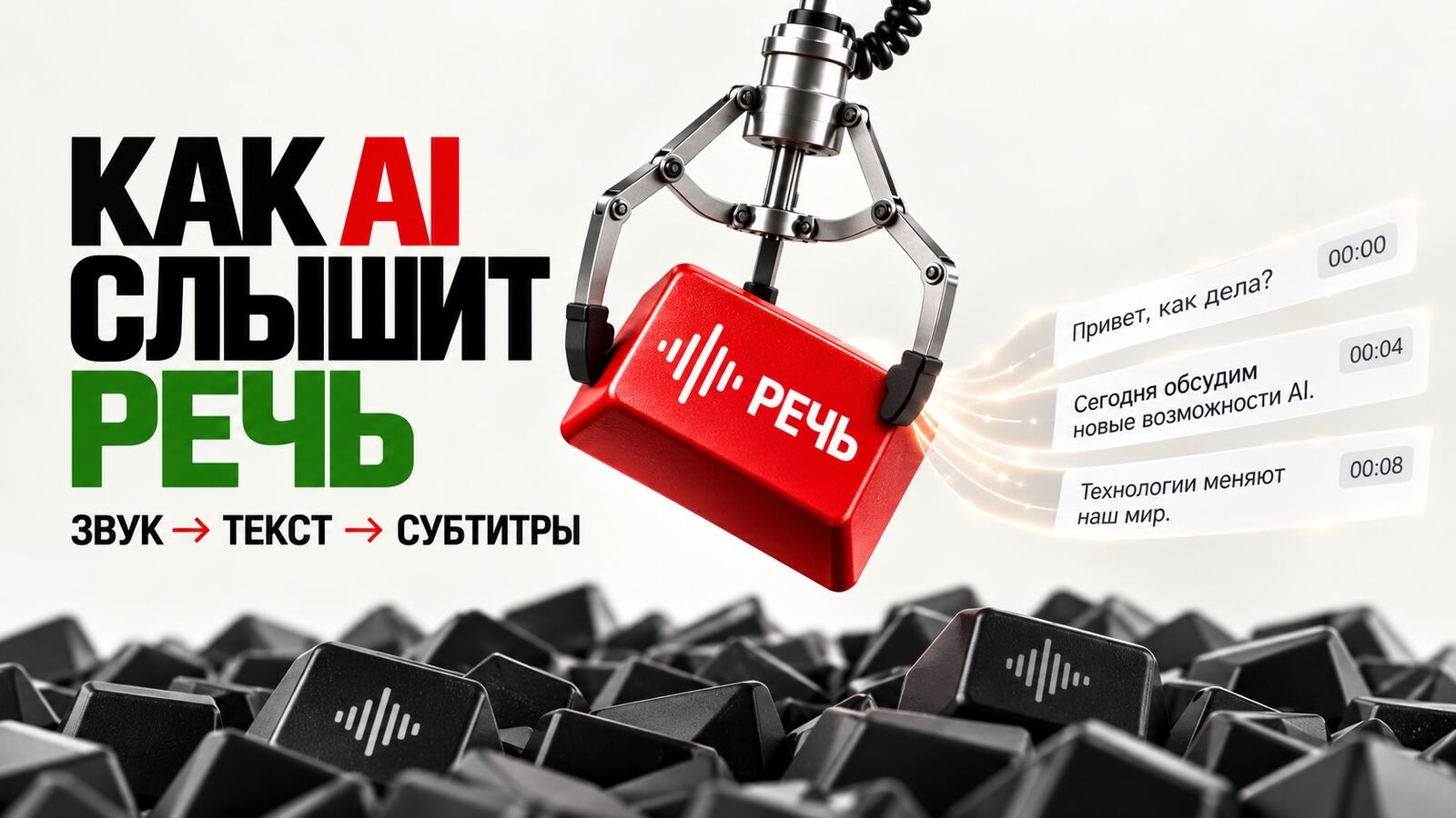 Как AI слышит речь: звук превращается в текст и субтитры с тайм-кодами